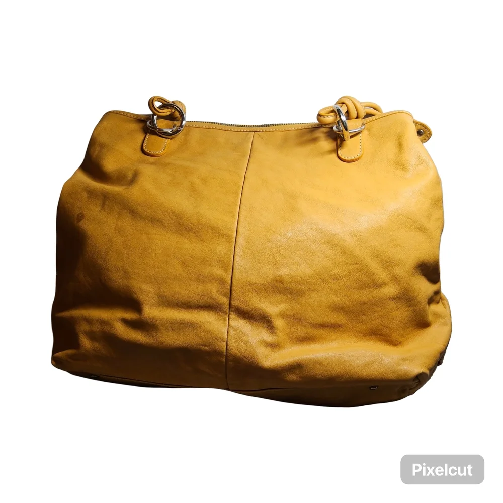 Preloved Mustard Colored Nuovedive Leather Women's Hobo Bag